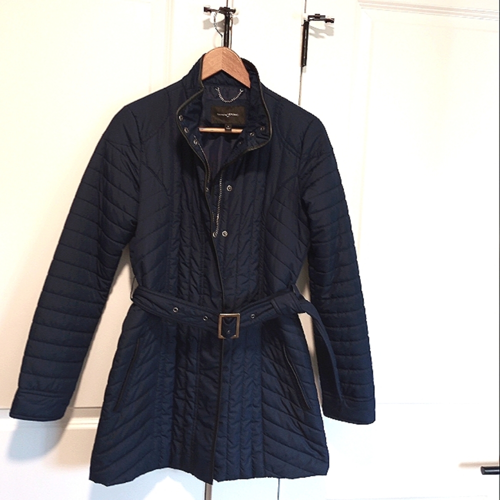 Banana Republic Factory, Light Weight, Belted Navy Blue Quilted Jacket, S